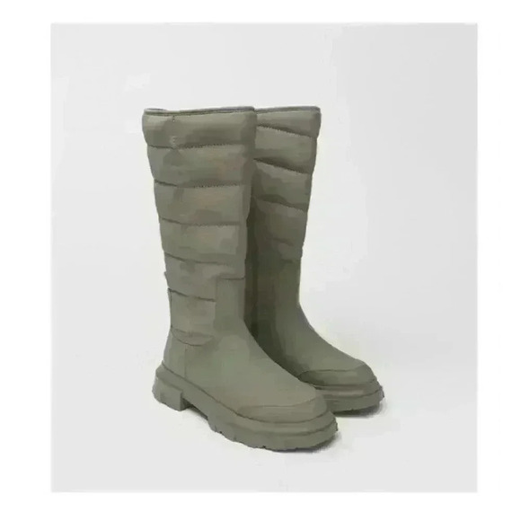 Zara Quilted Rubberized Boots - Picture 2 of 5